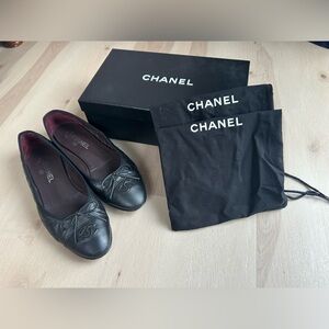 Chanel calfskin ballet flats